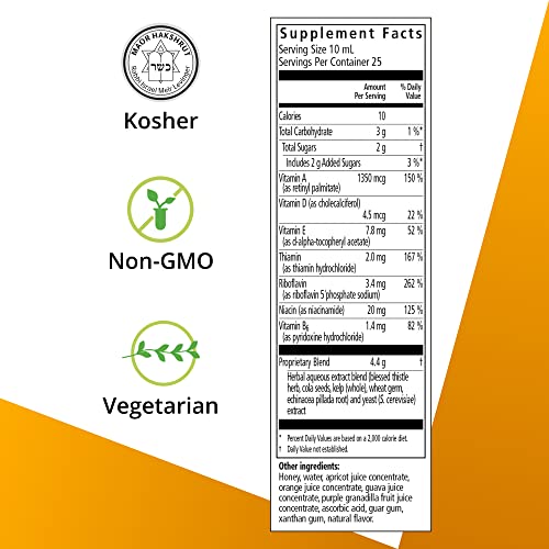 Floradix, Epresat Vegetarian Adult Liquid Multivitamin for Overall Health, 8.5 Fl Oz