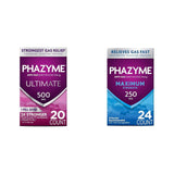 Phazyme Gas Relief Bundle with 500 mg and 250 mg Simethicone Fast Gels, 20 and 24 Count