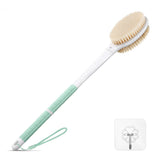 Back Scrubber Body Shower Brush: Anti Slip Long Handle Bath Brush with Stiff and Soft Bristles - Showering Exfoliator for Women, Men, Elderly (Mint Green)