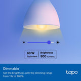 Tapo TP-Link Smart Light Bulbs, 16M Colors RGBW, Dimmable, Alexa Frustration-Free Setup, A19, 60W Equivalent, 800LM CRI>90, 2.4GHz WiFi only L531E