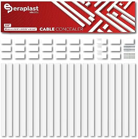 Cable Concealer Wall Cord Hider 315 in Cable Covers for Cords White Cord Covers for Wires on Wall Paintable Cable Hider Self Adhesive Cable Raceway Cord Covers for Wall Mounted TV Wire Hider