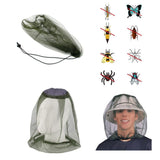 Mosquito Head Mesh Nets Gnat Face Netting for No See Ums Insects Bugs Gnats Biting Midges from Any Outdoor Activities, Works Over Most Hats Comes(Total 3pcs, Black, Gray, Military)