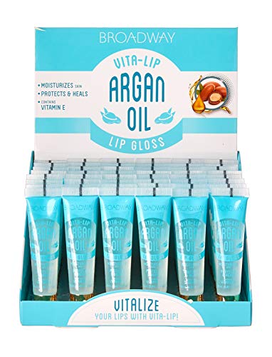 Ruby Kisses Broadway Vita-Lip Clear Lip Gloss Box Display Set (Argan Oil)