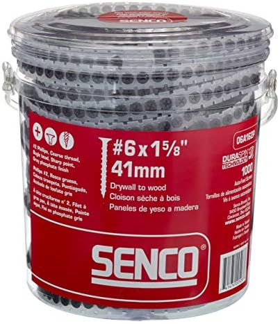 Senco 06A162P Duraspin# 6 by 1-5/8" Drywall to Wood Collated Screw (1, 000per Box)