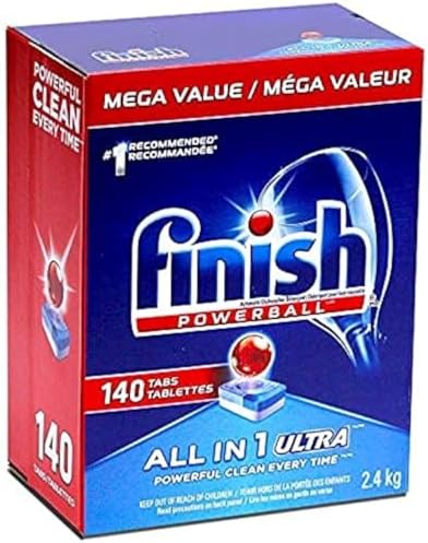 Finish Powerball Automatic Dishwasher Detergent, All in 1 Ultra Powerful Clean, 2.4 KG - 140 Tabs