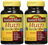 Nature Made Multi For Her 50+ Vitamin & Mineral Tabs, 90 ct (Pack of 2) (Packaging May Vary)