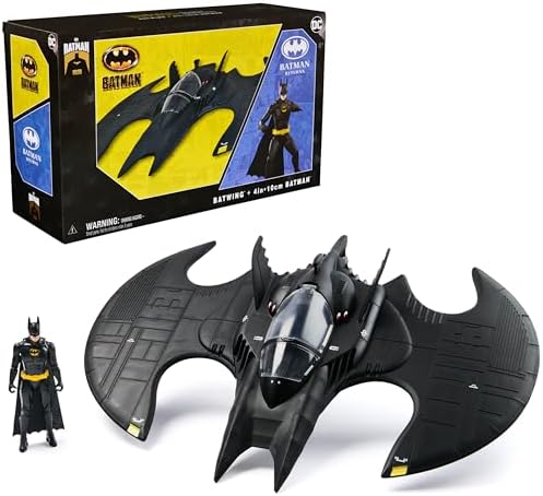 DC Comics Batman, Batwing and 4-inch Batman Figure Set, 1992 Batman Returns Limited Edition 85th Anniversary Collectible Kids Toys for Boys Ages 3 and Up