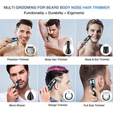 Brightup Beard Trimmer, Mens Grooming Kit with Hair Clippers, Electric Razor, Shavers for Mustache, Body, Face, Ear, Nose Hair Trimmer, USB Rechargeable & LED Display, Gifts for Men