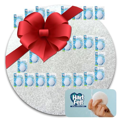 Round Face Scrubber for Women | Reusable Facial Sponges for Daily Cleansing | Facial Exfoliating Pads for Removing Dead Skin, Dirt & Makeup | Use with Favorite Cream | Made in USA - 25 Count