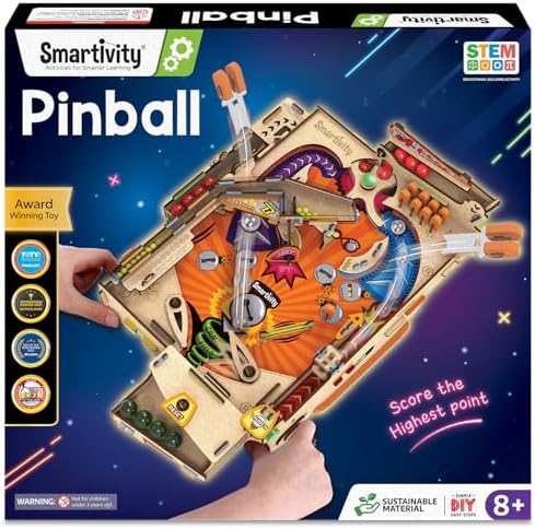 Smartivity DIY Pinball Machine Toy for Ages 8-99 Year Old | Award Winning Arcade Game | Birthday Gift Ideas for Kids & Adults | STEM Toy for Boys & Girls I Fun Family & Party Game