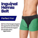Hernia Belt for Men Inguinal Hernia Support | Groin or Lower Abdominal Hernia Truss Hernia Belts for Women or Mens Inguinal Hernias Support Belt | With Pressure Pad Fits Left or Right Groins (LARGE)