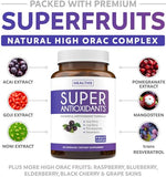 Super Antioxidants Supplement - Powerful Super Food Antioxidant Daily Blend - Acai Berry, Goji, Pomegranate & Trans Resveratrol - Herbal and Fruit Formula For Women and Men - Skin Care - 60 Capsules