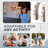 LINNER Clarity Rechargeable Hearing Aids for Seniors, OTC Hearing Amplifier with Noise Cancelling for Adults Moderate to Severe Heaing Loss, Sound Amplification Earing Domes with Battery Charging Box for All Day Use