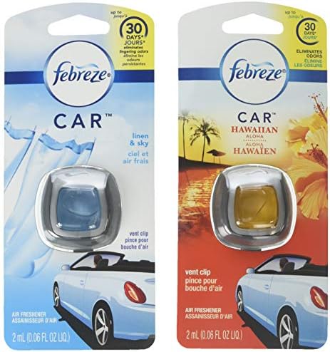 Febreze Car Vent Clip Air Freshener, Hawaiian Aloha 4 Pack