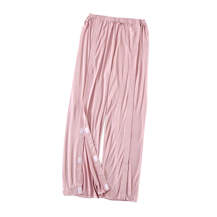 DURASIKO Bedridden Patient Clothing,Patient Shorts,Tear Away Shorts,Soft Cotton Material,Hospital Pants for Home Care/Post Surgery/Dialysis/Elderly/Fracture/Disability/Rehab Pink