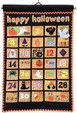 Happy Halloween Advent Countdown Calendar Decoration for Kids and Family by My Growing Season | Wall Hanging Fabric Decor with Detachable Friendly Ghost Finger Puppet