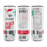 CELSIUS Sparkling Peach Vibe, Functional Essential Energy Drink 12 Fl Oz (Pack of 12)