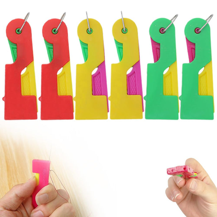 Automatic Needle Threader,2024 New Plastic Needle Threaders,Used to Quickly Thread The Thread Into The Needle Hole, Suitable for The Elderly and Those Who Like to Do Needlework(Random Color) (6 PCS)
