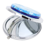 GlassOfVenice Murano Glass Millefiori Folding Compact Mirror - Aqua Silver