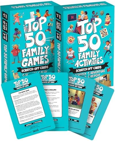 The Ultimate Family Bonding Bundle, Top 50 Family Games + Top 50 Family Activities Scratch Off Decks. +1,000 Hours of Fun. Create Memories That Will Last Forever!…