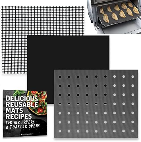 Reusable Liners for Toaster Oven Air Fryer 12 x 13 Accessories Compatible with Emeril Lagasse, Kitchenaid, Cuisinart, Black & Decker, Breville + More, Liner Protectors for Oven Trays and Racks