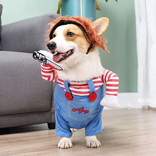 Pet Deadly Dog Costume, Cute Dog Cosplay Halloween Christmas Funny Costume Dog Clothes Party Costume for Small Medium and Large Dogs (X-Large)