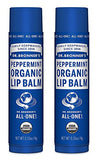 DR. BRONNER'S Organic Lip Balm - Peppermint - 0.15 oz - 2 pk