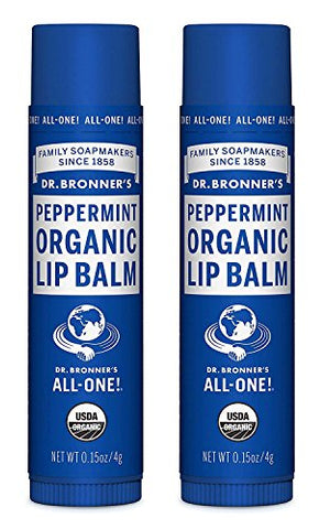 DR. BRONNER'S Organic Lip Balm - Peppermint - 0.15 oz - 2 pk