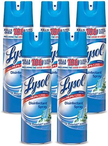 Lysol Disinfectant Spray - Spring Waterfall, 19 Oz (Pack of 5)