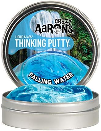 Crazy Aaron's Transparent Thinking Putty - 4" Falling Water Liquid Glass See Through Putty Tin - 90 Grams, Never Dries Out