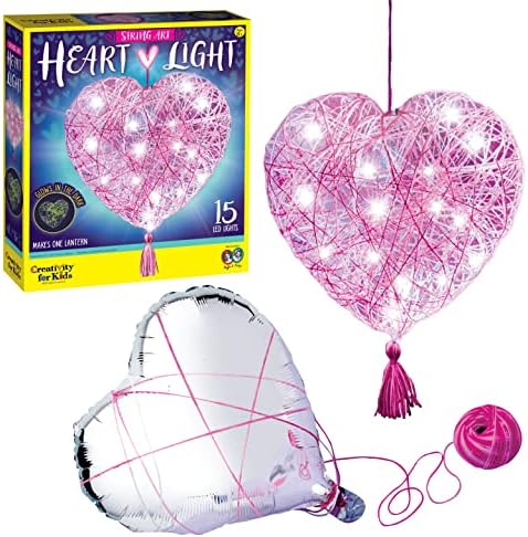 Creativity for Kids String Art Heart Light Craft Kit - Kids Arts and Crafts, Tween Girl Gifts, String Art Kit for Ages 8-12+