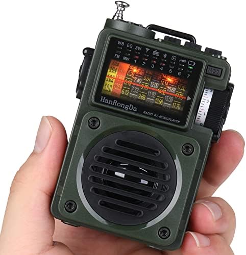 Shortwave Radio, HanRongDa Bluetooth Speaker Support MicroSD, FM MW WB SW Receiver with NOAA Alerts and Sleep Timer, Rechargeable Retro Analog Radios with Backlit and ATS Preset for Camping HRD700