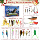 Fishing Advent Calendar 2024-24 Days of Christmas Countdown Calendar with Fishing Lures Set for Fisher Adult Men Teen Boys for Dad Men Stocking Stuffers