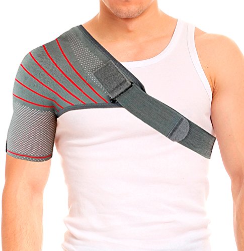 ORTONYX Shoulder Stability Brace Compression Sleeve for Rotator Cuff Support, Injury Prevention, Dislocated AC Joint, Labrum Tear, Frozen Shoulder Pain, Sprain, Soreness, Bursitis/L