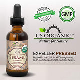 US Organic Sesame Seed Oil, USDA Certified Organic, Untoasted, Unrefined Virgin, 100% Pure & Natural, Cold Pressed, in Amber Glass Bottle w/Glass Eye dropper, Sourced from Mexico (4 oz (Large))