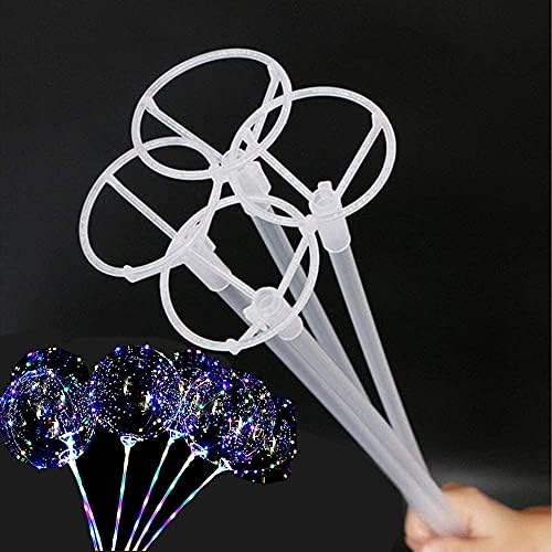 Large Balloon Sticks with Big Cups, 35 Sets Thickened 17inch Long Clear Bobo Balloon Sticks Holders for 10" to 30inch Large Balloons