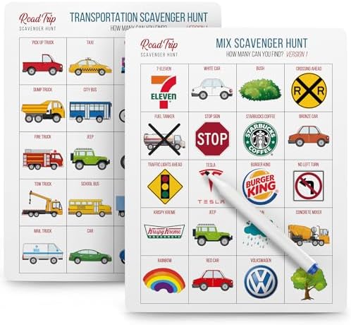WELL BALANCED Car Bingo - Road Trip Essentials: Car Activities and Games for Kids Ages 4-8