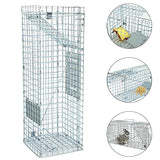 Large Animal Trap Cat Trap for Stray Cats Humane,Small Dogs,Fox,Rabbit,Groundhog,Squirrel,Raccoon,Chicken,Opossum, 32inch Live Traps for Animals Outdoor Indoor Collapsible Steel Release Cat Trap Cage