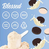 Blessed Vegan Protein Powder - Plant Based Protein Powder Meal Replacement Protein Shake, 23g of Pea Protein Powder, Dairy Free, Gluten Free, Soy Free, No Sugar Added, 30 Servings (Cookies & Cream)