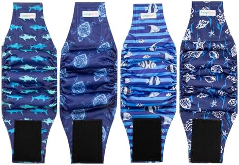 Male Dogs Diapers Belly Bands(4Pack), Washable Reusable Male Boy Doggy Wraps Panties for Doggie Puppy Pooping Potty Training Incontinence Marking Pañal para Perro Small