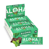 ALOHA Organic Plant Based Protein Bars, Chocolate Mint, 1.98 Oz (Pack of 12)