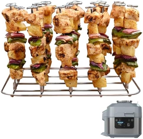 INFRAOVENS Air Fryer Rack for Ninja Speedi, Stainless Steel Accessories for SF301 Rapid Cooker 12-in-1, Airfryer Skewer Stand, Kabobs and Rib Barbecue BBQ Rack, Also Compatible with Toaster Ovens