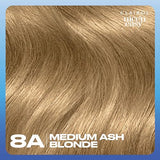 Clairol Nice'n Easy Permanent Hair Dye, 8A Medium Ash Blonde Hair Color, Pack of 3