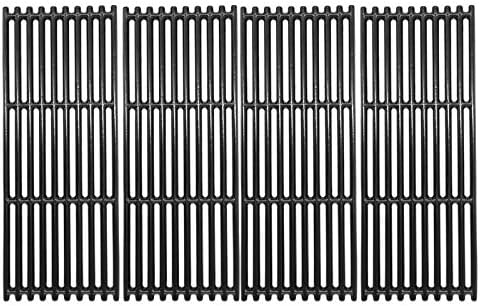 Hongso 18 1/4 x 28 3/4" Polished Porcelain Cast Iron Grill Grates for Charbroil Tru-Infrared 4 Burner 463241413, 463241414, 466241414, 466242414, 463268107, 463244819, tuscany CS784LP, Cuisinart Model