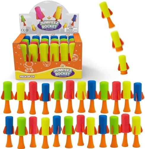 IPIDIPI TOYS Jumping Rockets Poppers - Spring Launcher Toys for Kids - Party Favors and Stuffers - School Prize Box, Goodie Bag Fillers, Birthday Suprises - Cool Games for Boys & Girls, Pack of 24