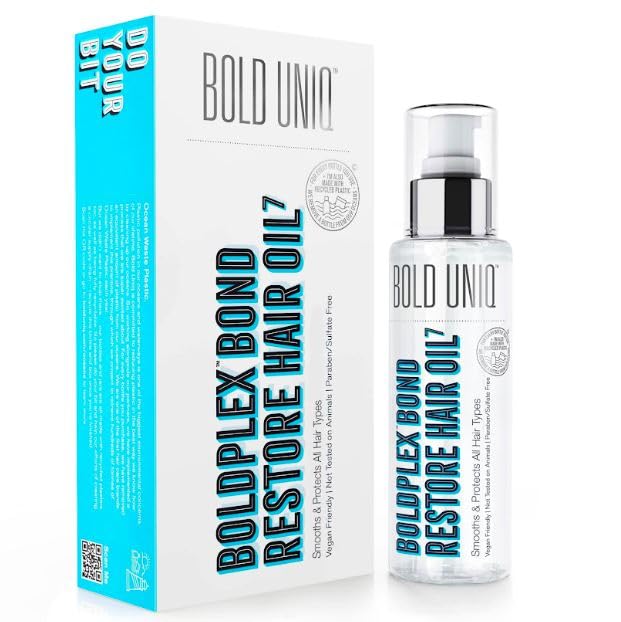 Boldplex 7 Hair Oil for Dry & Damaged Hair - Adds Shine, Strengthens, Smooths Split Ends & Frizz, Moisturizes & Nourishes. Weightless Hair Treatment Oil For Curly, Frizzy & Coarse Hair - 3.38 FlOz