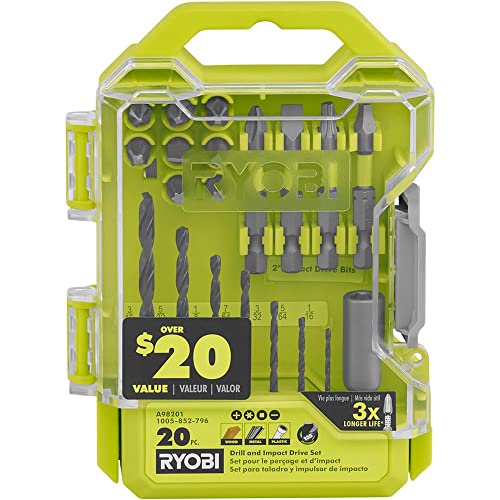 RYOBI 20 PC. Drill and Impact Drive Set