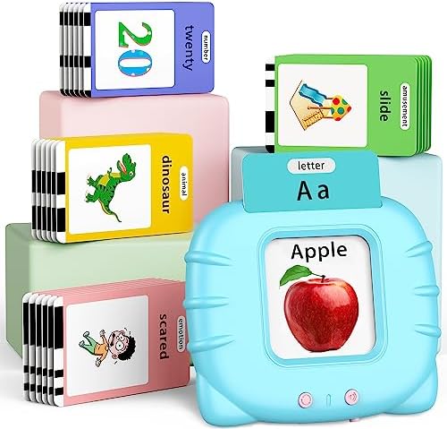 520 ABC Sight Words Talking Flash Cards with Number/Shapes/Letters/Colors, Etc, Preschool-Learning-Activities, Toddler Learning Toys for 1-6 Year Old Boys and Girls, Easter/Birthday Gift, Blue