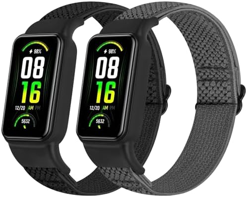 Solo Loop Elastic Nylon Bands Only Compatible with Amazfit Band 7 Straps,Soft Adjustable Stretchy Sport Replacement Strap for Amazfit Band 7 for Men Women