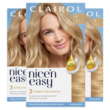 Clairol Nice'n Easy Permanent Hair Dye, 9 Light Blonde Hair Color, Pack of 3